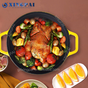 Bộ dụng cụ nấu ăn XINGPAI cao cấp, chất liệu gang tráng men chống dính, gồm chảo, nồi súp, nồi nấu thịt bò. - Product Image 4