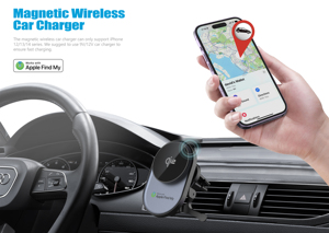 Supporto Magnetico per Telefono con Caricatore Wireless e Localizzatore RGB per Auto - Product Image 2