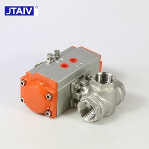 Venta de Fábrica: Válvula de Bola Neumática de Tres Vías de Flujo Completo Roscada de Doble Acción de Alta Calidad - Product Image 4