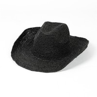 Vente en gros Chapeau de cowboy décontracté au crochet en raphia pour les voyages en plein air Chapeau de cowgirl jazz Fedora personnalisé