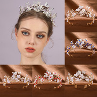 Couronne de mariée faite main de style japonais et coréen, accessoires transfrontaliers, diadème papillon, perle, géométrique, œil de cheval, bandeau pour cheveux