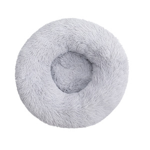 Lit rond en peluche pour animaux de compagnie hiver chaud doux confortable lavable en machine lit de luxe pour chien chat chenil tapis pour animaux de compagnie en gros