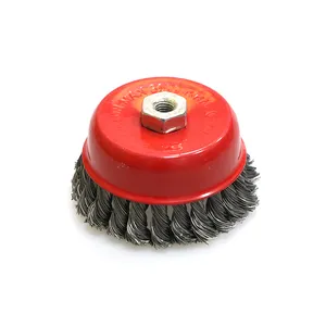 Twisted wire Wheel Knotted Cup Brush Rotary Steel Wire Brush For Angle Grinder