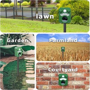 2025 PIR cảm biến động vật Repeller Repellent scare BAT chim bồ câu Hươu mèo chó siêu âm Repeller động vật răn đe năng lượng mặt trời Powered - Product Image 6