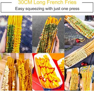 Nueva Máquina Manual para Hacer Papas Fritas, Opciones para Frutas y Papas, Acero Inoxidable de 30 cm, Extrusora de 12 Orificios, Fácil de Operar, Uso en Panadería, 10.6 Libras - Product Image 6