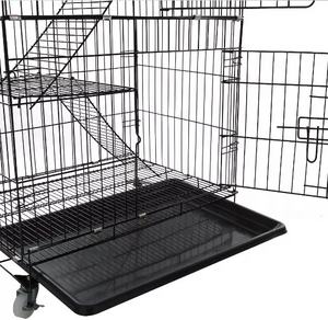 2, 3 et 4 étages de meilleure qualité, Cage intérieure métallique pour chat et chien avec roues, Cage métallique pliable rotative à 360 ° - Product Image 5