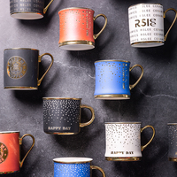 Tasse en céramique spéciale de luxe avec manche en or, technique de sculpture sur café en céramique