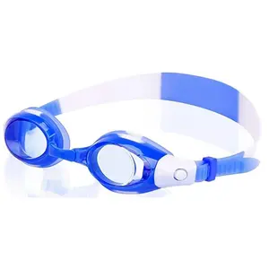 GD儿童休闲透明镜片蓝色自动扣硅胶防雾泳镜