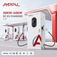 AMPPAL 30KW 40KW Nouvelle Station de Recharge DC pour Véhicules Électriques, Montée au Sol, Intelligente, avec Fonctionnement WiFi, pour Usage Domestique et Commercial, Vente Directe Usine