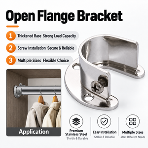 Bride de suspension en acier inoxydable Tige de tuyau suspendue pour armoire Support rond Bride de tuyau fixe Conception européenne Utilisation dans les salles de bains et les hôtels - Product Image 2