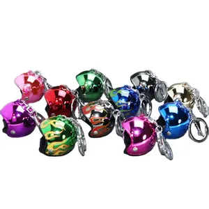 Factory High Quality Dazzle Colour Helmet Keyring Boutique Luggage Pendant Motorbike Helmet Keychain