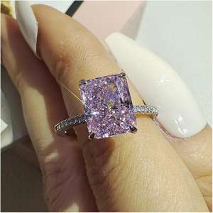 خاتم فضي للنساء بيرل أسود الفولاذ المقاوم للصدأ مجموعات الخطبة تصميم الأحجار الكريمة إصبع <span class=keywords><strong>2</strong></span> قيراط شبه جبل حلقة - Product Image 6