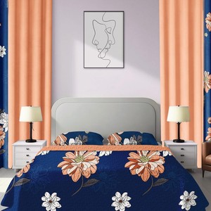 Ensemble de literie et rideaux de luxe 6 pièces, <span class=keywords><strong>imprimé</strong></span> papillon 3D personnalisé, drap-housse, drap plat, housse de <span class=keywords><strong>couette</strong></span>, 300TC, toutes saisons, style américain - Product Image 5