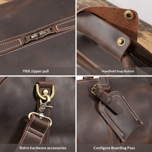 Crazy Horse Leder Reisetasche, Oberste Schicht Rindsleder, Rollgepäck, Handgefertigte Echtleder Herren Schulter-Umhängetasche <span class=keywords><strong>B269</strong></span> - Product Image 3