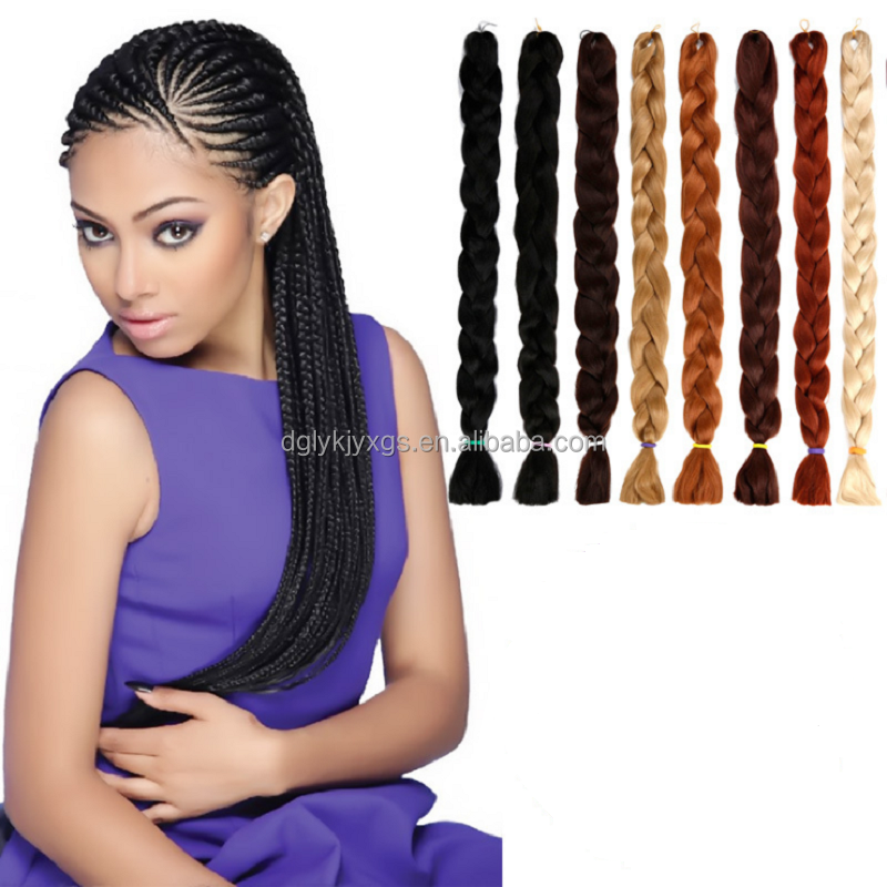 LW-51QT Wholesale 165g 32inch ombre prestretched pre stretched jumbo synthetic expression braiding hair extensions