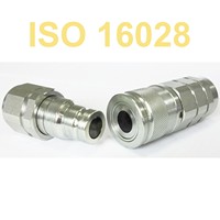 Raccord rapide hydraulique ISO16028 à face plate anti-débordement, mâle/femelle, avec filetage BSP/NPT