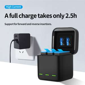 Telesin pour chargeur Go Pro boîtier de chargeur de batterie à 3 canaux boîte de rangement de batterie et de carte pour batterie d'appareil photo Gopros 12/<span class=keywords><strong>11</strong></span>/10/9 - Product Image 3