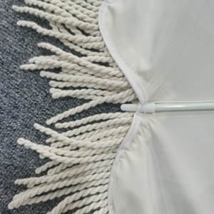 Perche en bois Vintage de 8 pieds, style Boho, en <span class=keywords><strong>toile</strong></span>, frange jaune, <span class=keywords><strong>parasol</strong></span> d'extérieur, <span class=keywords><strong>parasol</strong></span> de plage avec pampilles/ - Product Image 3