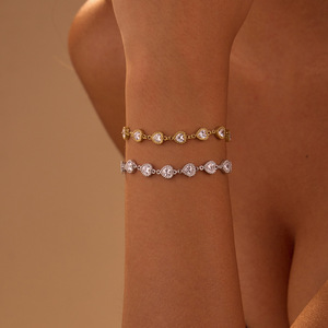 Bracelets de tennis Aurora en acier inoxydable pour le bureau, les fêtes et la mode quotidienne, avec CZ inaltérable à motif battement de cœur et à scènes interchangeables - Product Image 5