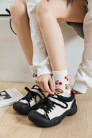 Style coréen confortable dessin animé Floral femmes broderie dessin animé chaussettes Kawaii mignon Jacquard ours Sport blanc coton chaussettes