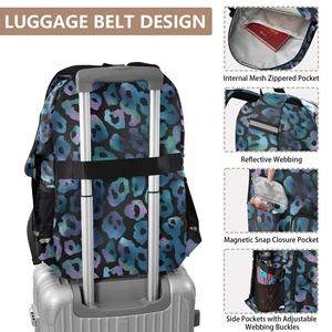 2026 Custom Fashion <b>Leopard</b> <b>Print</b> Multifunctional Wrestling Zipper Closure Waterproof Polyester <b>Backpack</b> for School Travel - Product Image 4