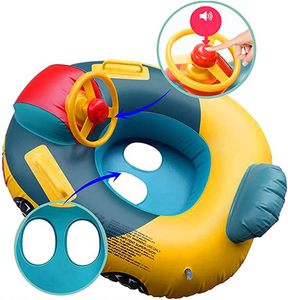 Wholesale Kids <b>Inflatable</b> Swim Float PVC Pool Ring Baby Air Mattress Lake Floating Boat Seat Bodyboard <b>Raft</b> Handles Boys Girls - Product Image 2