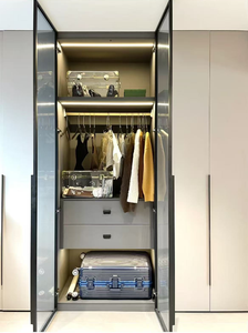 Fabricant de meubles sur mesure Meubles de chambre à coucher Armoire moderne modulaire en bois Design Garde-robe de chambre Style minimaliste - Product Image 3