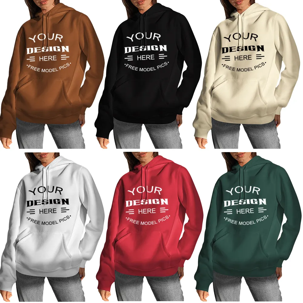 DFAK-AG350G 100% Puro Algodão Terry Tecido Etiqueta Personalizada Street Style roupas Mulheres Peso Pesado Tricô Unisex Plain Hoodies