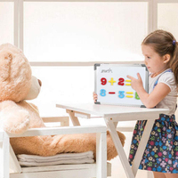 Mini chevalet magnétique double face portable, pliable, effaçable à sec, tableau blanc avec support pour utilisation sur table