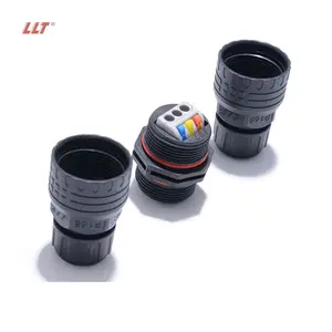 LLT L25 3 pin Free Screw Installation Wire Cable Electrical Circular Power Push Quick Fast IP68 Waterproof Connectors