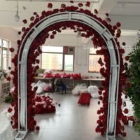 Arche de mariage en fleurs artificielles de haute qualité pour la décoration de mariage, vente chaude en usine