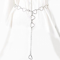 Chaîne de corps sexy en métal plaqué or avec cœur décoratif en métal, ceinture de taille tendance pour les soirées