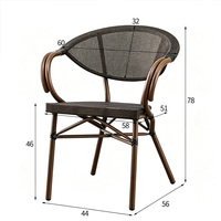 Chaises de salle à manger empilables en rotin, chaises à dossier simple pour la maison, chaises décontractées pour la terrasse et le salon