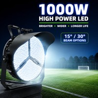 Projecteur LED extérieur robuste 1000W avec puce Runlite pour terrains de sport, quais et grands projets d'éclairage de sites sportifs