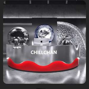 Demi-comptoir de réception personnalisé en acier inoxydable durable au design moderne Spaceman pour hôtels écoles centres commerciaux <span class=keywords><strong>immobilier</strong></span> - Product Image 3