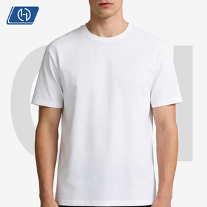 200g Men's Heavyweight Liquid Ammonia Mercerized T-shirt 100% Combed Cotton Solid Color Crew Neck <strong>Short</strong> <strong>Sleeve</strong> Casual <strong>Base</strong> <strong>Layer</strong> - Product Image 1
