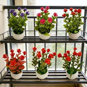 Lot de plantes artificielles en plastique d'<span class=keywords><strong>eucalyptus</strong></span> en <span class=keywords><strong>pot</strong></span>, multi-pièces, très réalistes, pour décoration de table et de bureau, effet naturel - Product Image 6