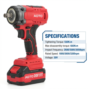 Llave de Impacto Industrial sin Escobillas de Alto Torque de 550 Nm, 20 V, 4.0 Ah, Inalámbrica, de 1/2 Pulgada, <span class=keywords><strong>Pistola</strong></span> de Impacto <span class=keywords><strong>Eléctrica</strong></span> con Torque de Desatornillado de 650 Nm - Product Image 4