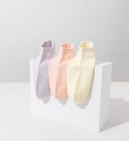 Chaussettes invisibles jetables respirantes antidérapantes mi-mollet pour femmes, couleur unie pastel macaron, pour talons hauts, en coton/bambou