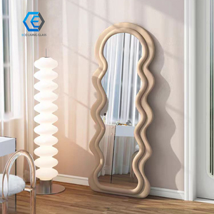 Kích Thước Lớn Đầy Đủ Chiều Dài Không Thường Xuyên Hình Dạng Đám Mây Gương Với Flannel Khung - Product Image 3