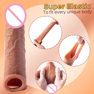 Funda para Pene con Anillo para el Pene, Juguete Sexual, Funda de Silicona Ultrasuave, Anillo para Testículos Engrosado Reutilizable, Juguete para Adultos Masculino - Product Image 2
