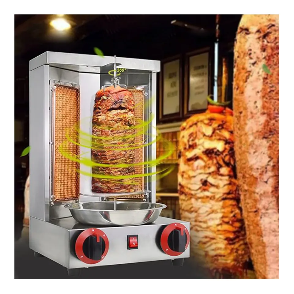 GRACE卓上肉製品製造機ChurrascoTurkey Doner Kebab Making Gas Chicken Shawarma Machine