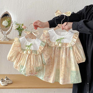Vêtements assortis pour grandes et petites sœurs, printemps 2026, vêtements floraux pour jumeaux, vêtements en coton, tenue de princesse pour bébé fille, body, robe pour enfants - Product Image 2