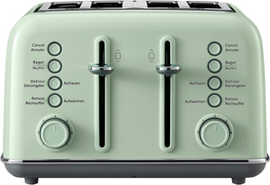 Tostadora 2 rebanadas de acero inoxidable Vintage con 7 niveles de dorado/función de calentamiento y descongelación/cajón de migas extraíble - Product Image 6