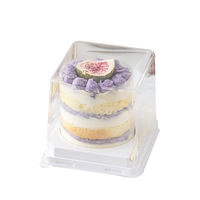 Boîte d'emballage pour gâteau de 2 pouces, pour mousse, petit gâteau, pâtisserie, boîtes d'emballage transparentes en blister mini avec étiquette