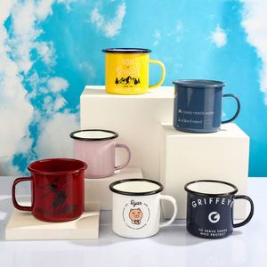 Custom Blank Souvenir Mark Drink <b>Cups</b> Vintage Style Coffee Mug Camp Fire Camping <b>Enamel</b> Mug <b>Enamel</b> Mugs for Restaurant - Product Image 5