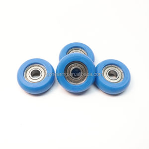 Roda plastik 608 8x36x12.3mm nilon rol katrol dilapisi 608ZZ bantalan untuk pintu geser jendela - Product Image 3
