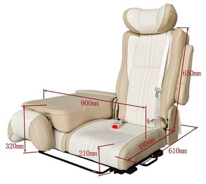 Siège de voiture pliable Autoliuma Adventure en cuir PU avec ceintures de sécurité intégrées à 3 points, accoudoir et base rotative - Product Image 4