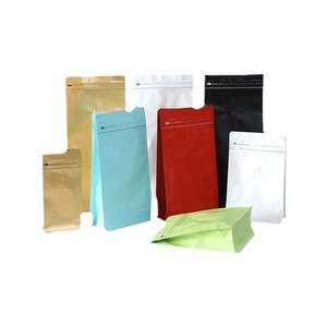 Sachet Doypack autoportant à huit soudures latérales en PE avec valve de dégazage unidirectionnelle et fermeture éclair pour grains de café et sucre - Product Image 1