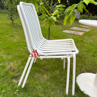 Mobilier d'extérieur en aluminium Table et chaises de bistrot Restaurant moderne Café Patio Chaises de jardin en métal Chaises de terrasse